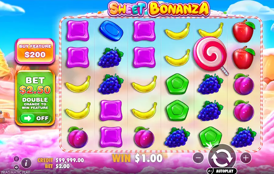 Sweet Bonanza Slot Gameplay Screenshot